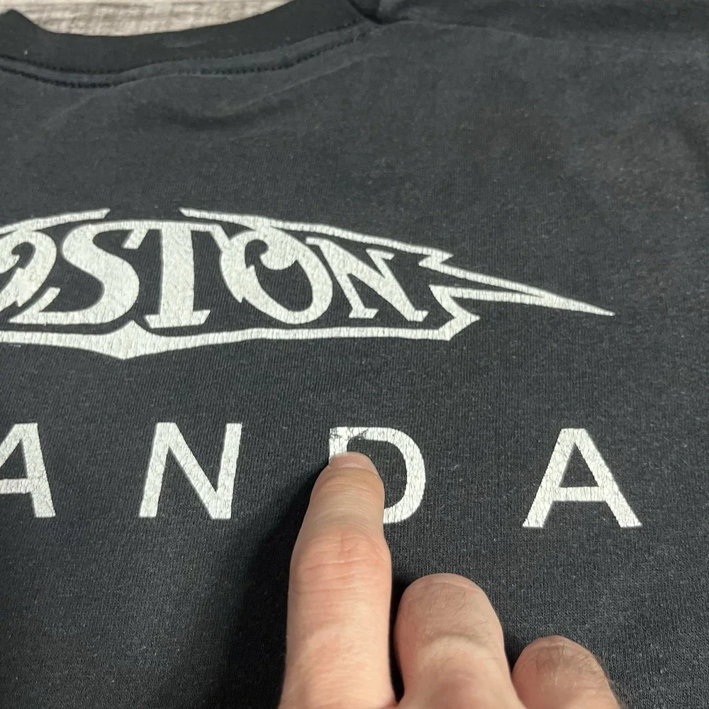 Boston Shirt Size Large Black Vintage 80s Parking Lot tee Rock Band Tee Amanda